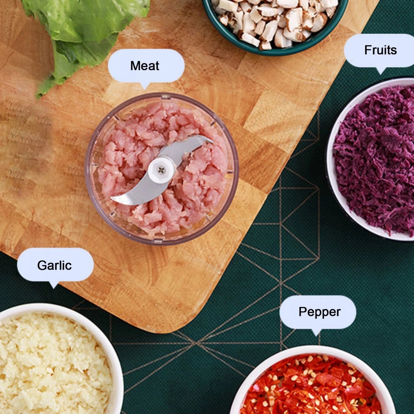 Mini USB Rechargeable Food Chopper Grinder