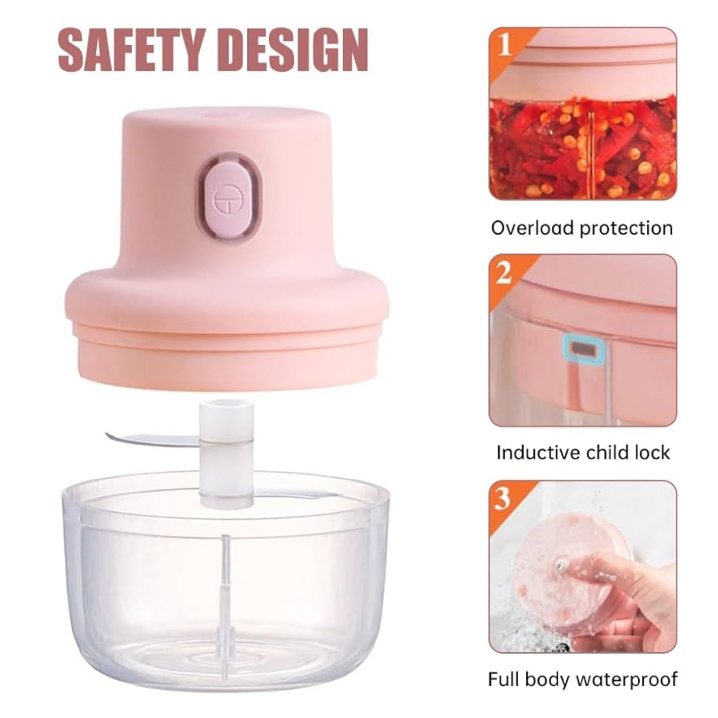 Mini USB Rechargeable Food Chopper Grinder